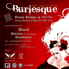 BURLESQUE-PARTY LIKE A ROCKSTAR-FRI 3RD DEC,ATHENS,GREECE